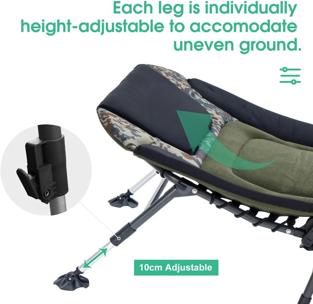 2026 Camping Cots for Adults 330Lbs with Carry Bag, Heavy Duty Folding Bed with Soft Padded Cushion, Portable Military Cot for Hunting, 180° Adjustable Reclining Outdoor Lounger