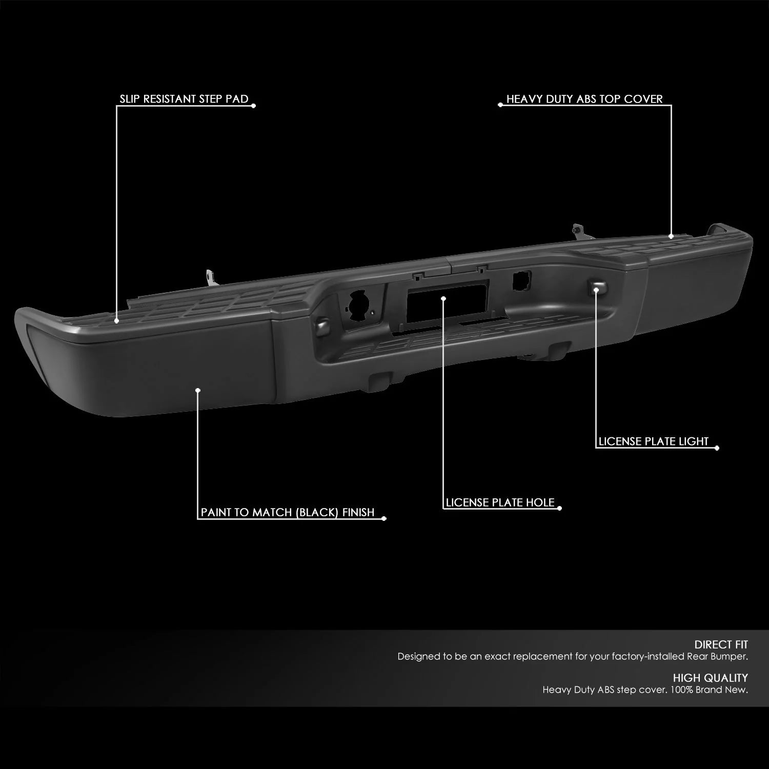 Rear Bumper w/o Parking Sensor Holes  07-13 Chevy/GMC Silverado Sierra 1500