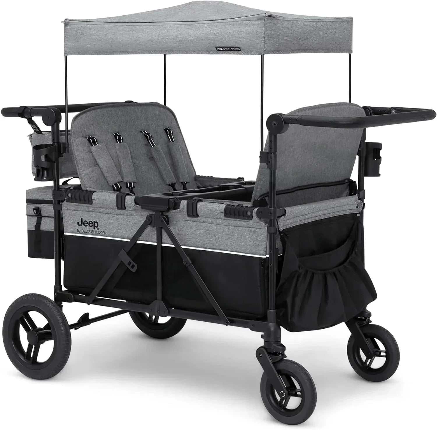 2026 Jeep Wrangler Deluxe 4-seater stroller by Delta Children Premium Quad stroller