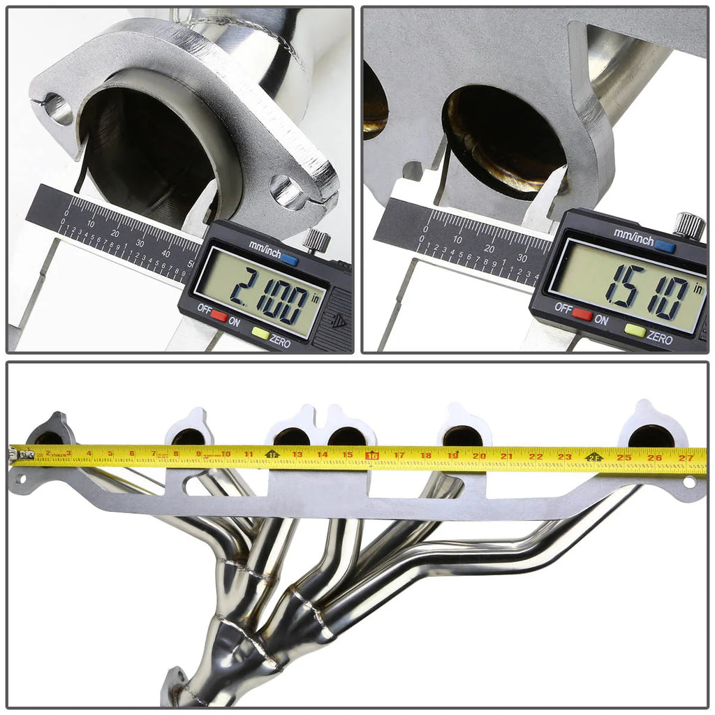 91-99 Jeep Wrangler Grand Cherokee YJ XJ ZJ 4.0L 6-2-1 Exhaust Header - Stainless Steel