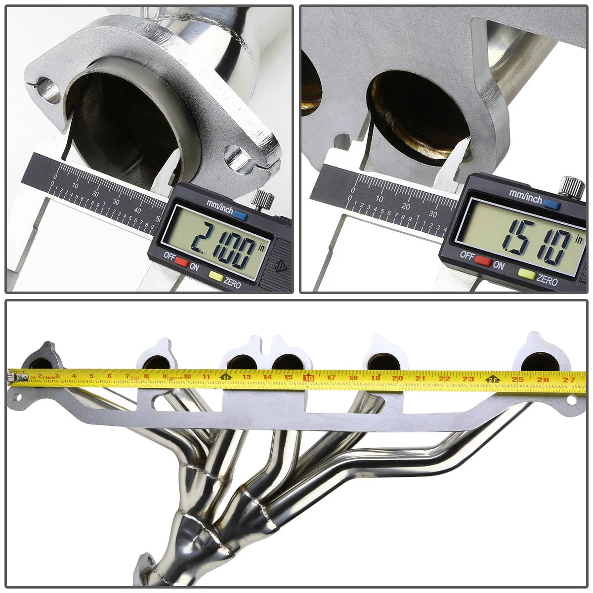 91-99 Jeep Wrangler Grand Cherokee YJ XJ ZJ 4.0L 6-2-1 Exhaust Header - Stainless Steel