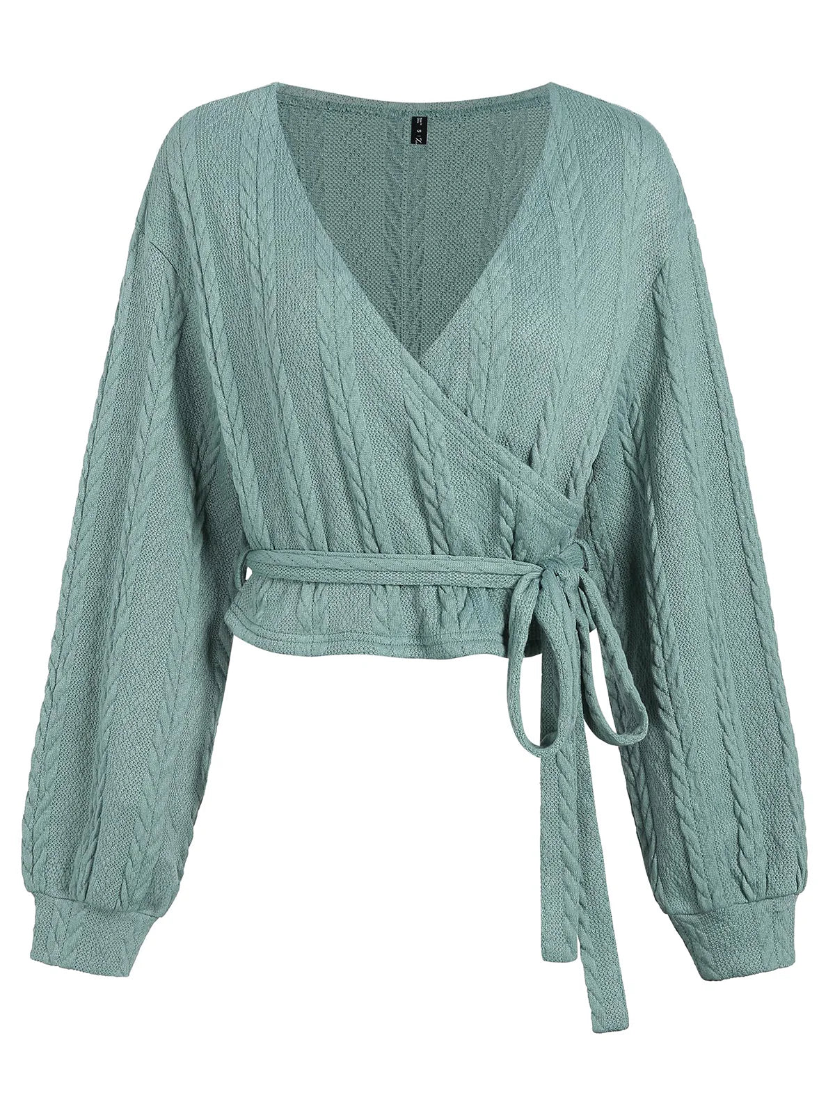 2026 Ribbed Knit Drawstring V-Neck Top