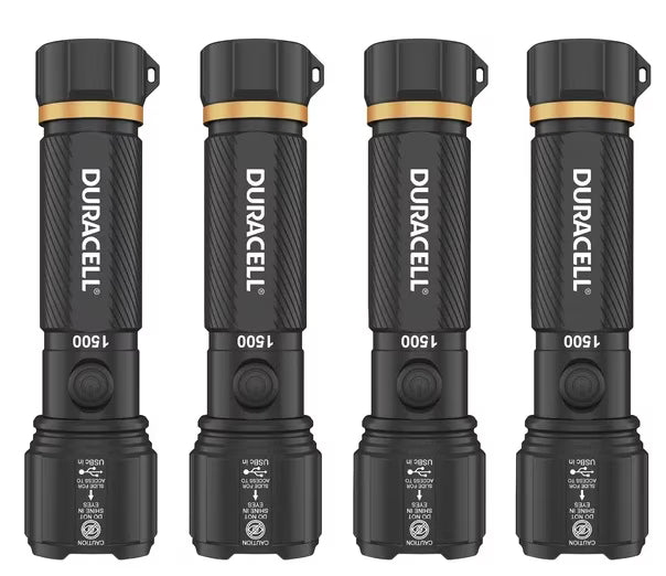2026 Duracell Hybrid Flashlight, 1500 Lumens, 4-count