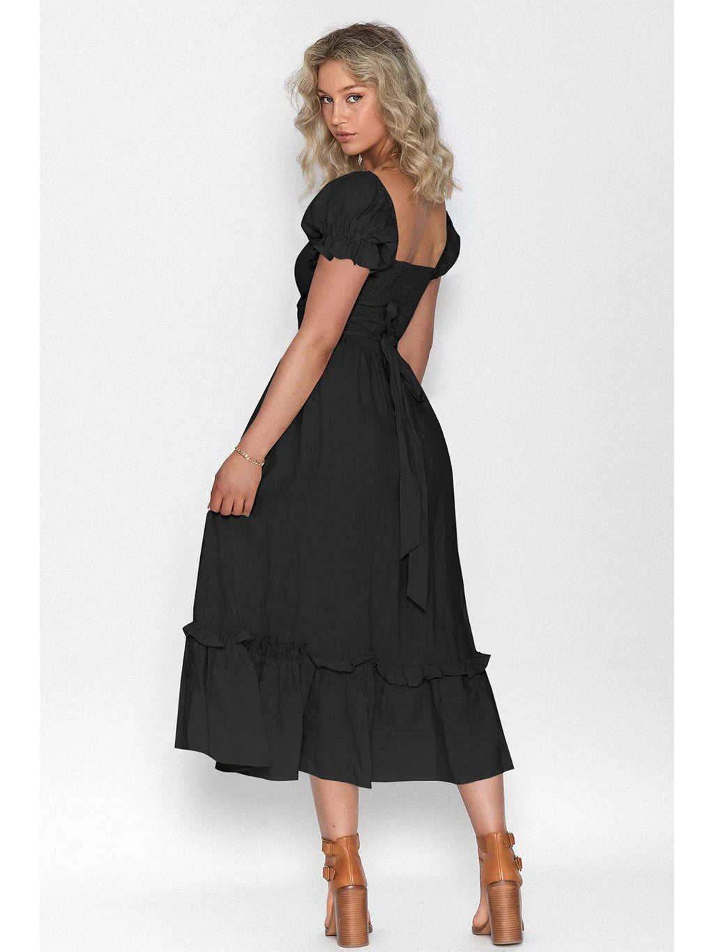 2026 Boho Tie-Waist Homecoming Dress