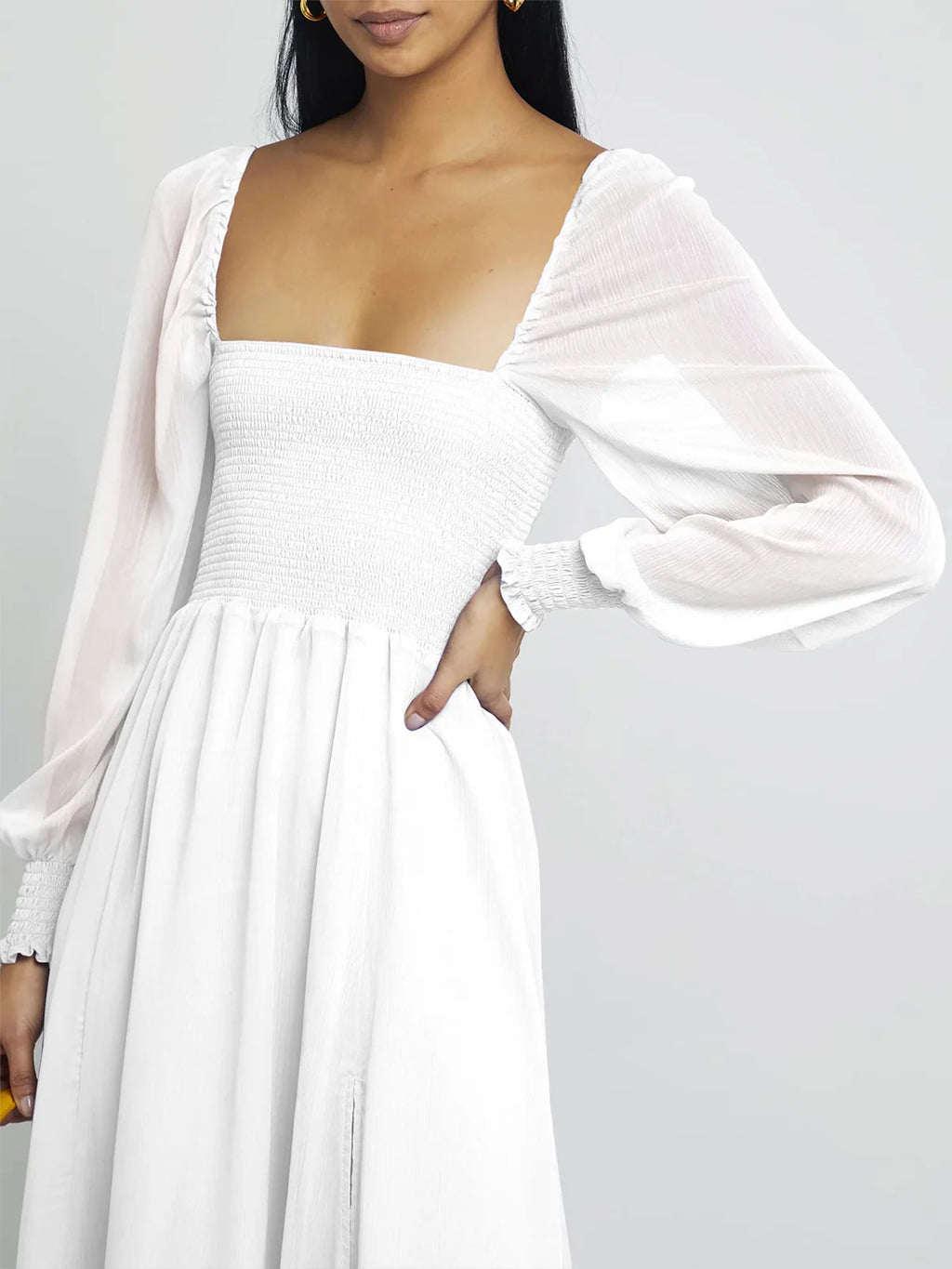 2026 Puffy High-Waisted Floral Dress