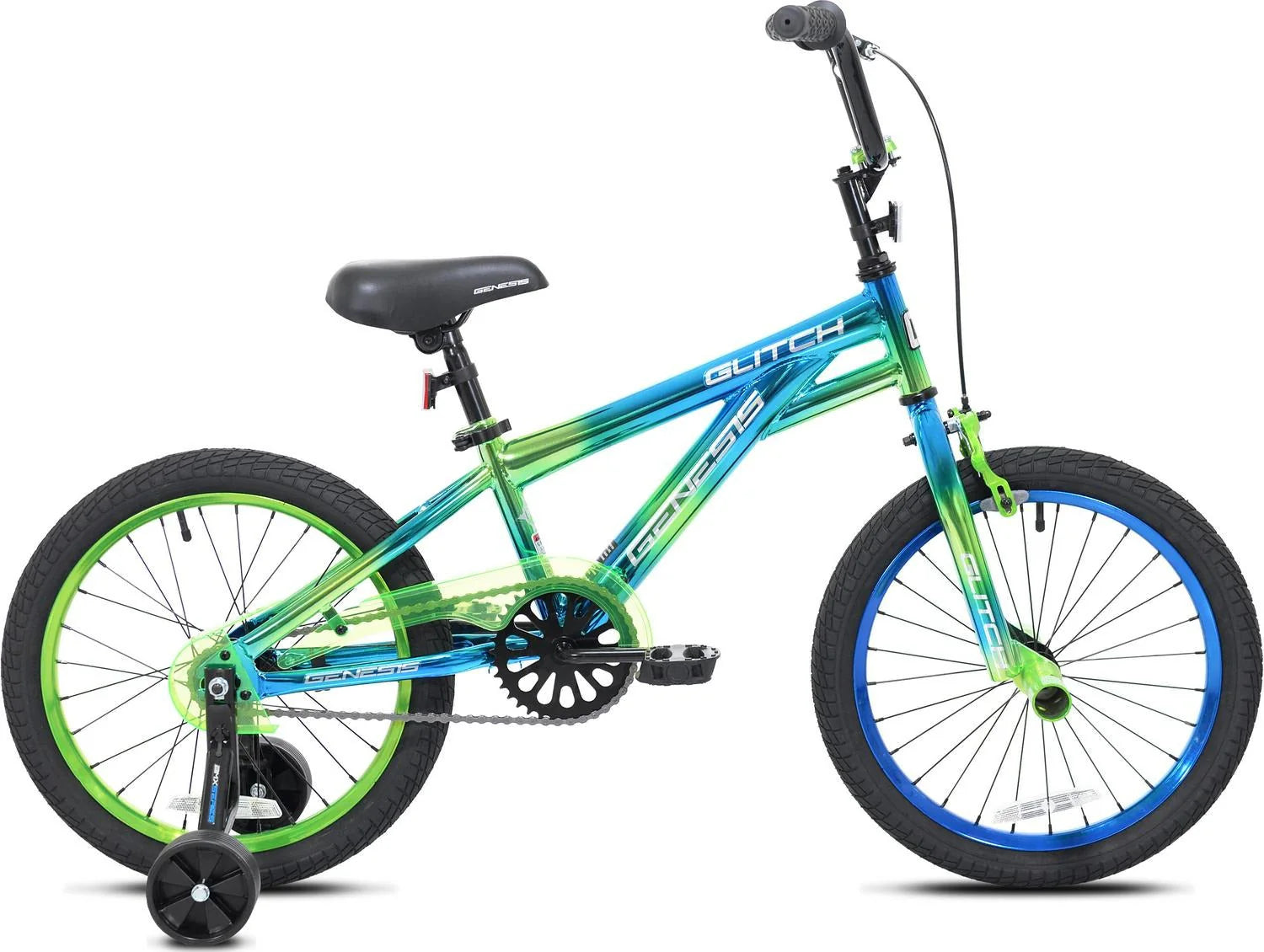 2026 Genesis 18 Glitch Boy’s BMX Bike, Blue/Green