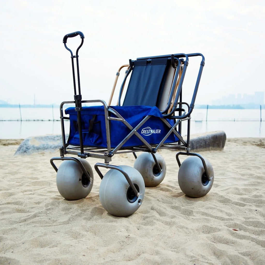 2026 Beach cart with 13-inch balloon wheels, chair brackets and pump included