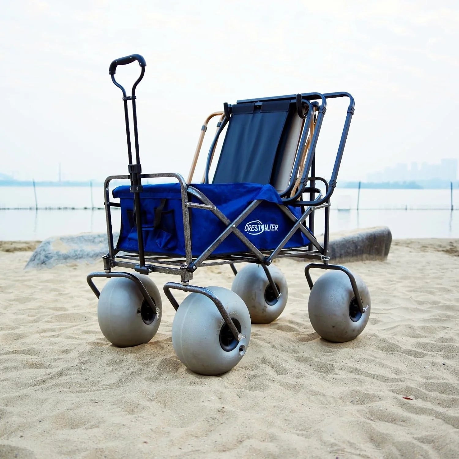 2026 Beach cart with 13-inch balloon wheels, chair brackets and pump included