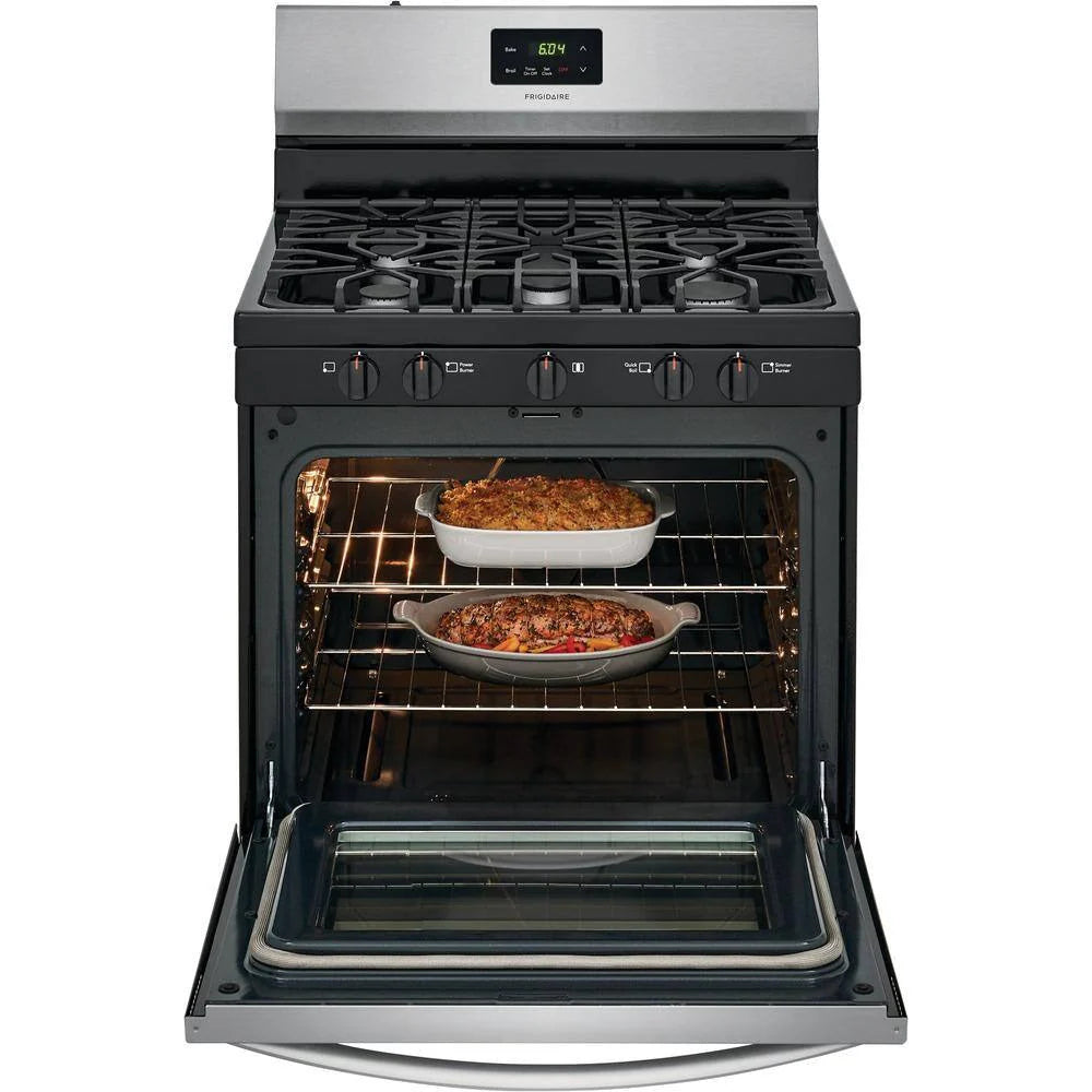 2026 Frigidaire 30 inch (76 cm) wide freestanding 5-burner stainless steel gas hob FCRG3052AS