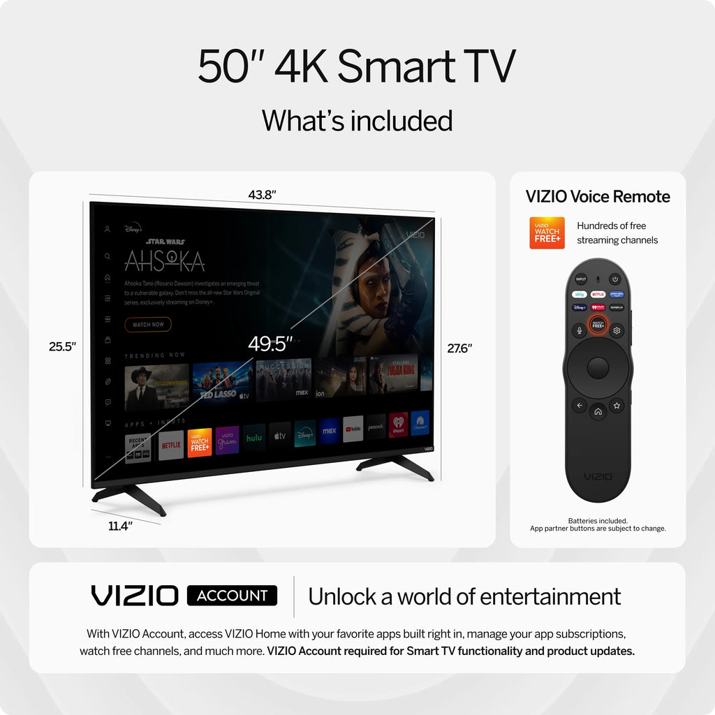 2026 VIZIO 50" Class 4K UHD LED HDR Smart TV (V4K50M-08)
