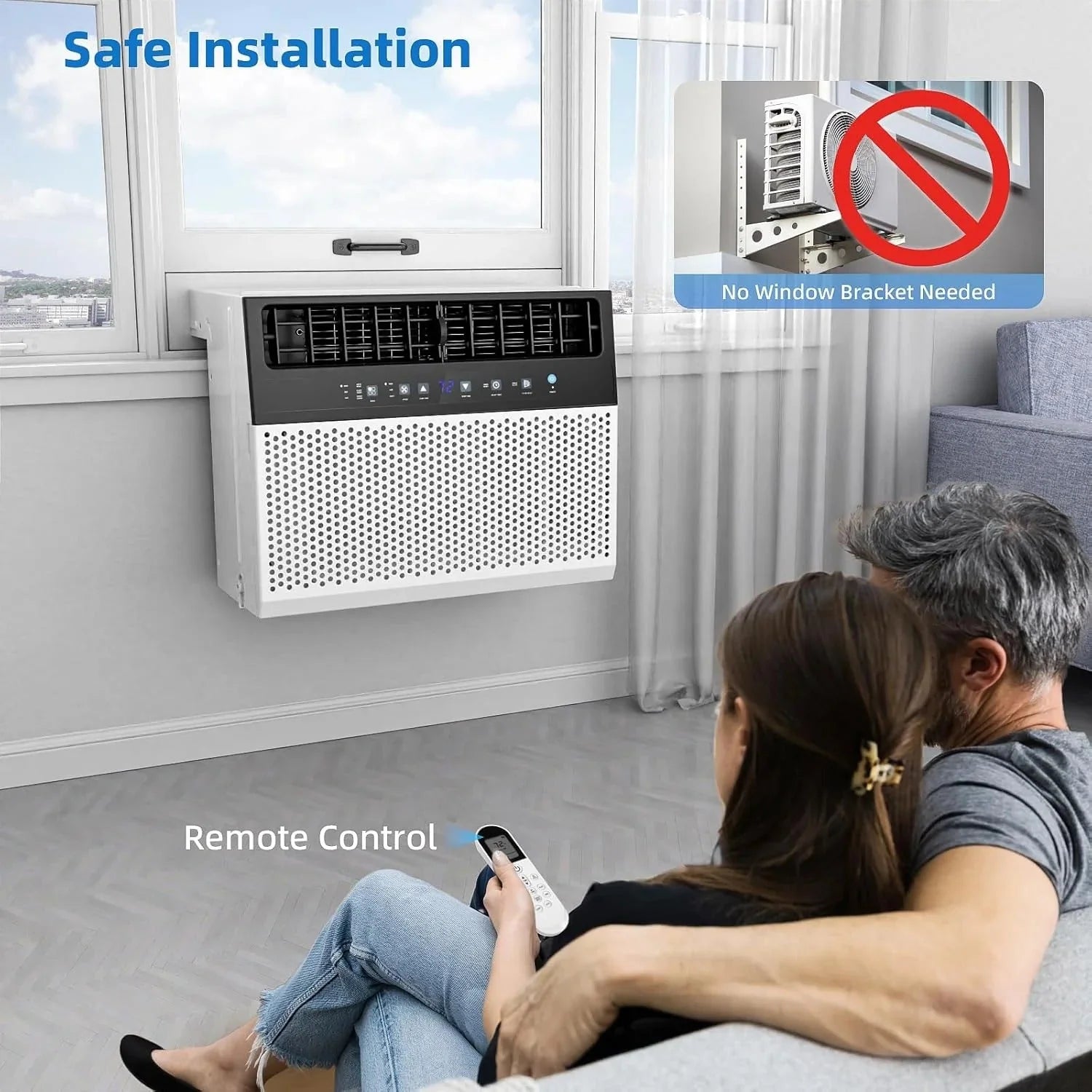 2026 Antarctic Star 12,000 BTU U-shaped window air conditioner, cools rooms up to 550 square feet with 6 modes, 24-hour timer, ultra-quiet window air conditioner
