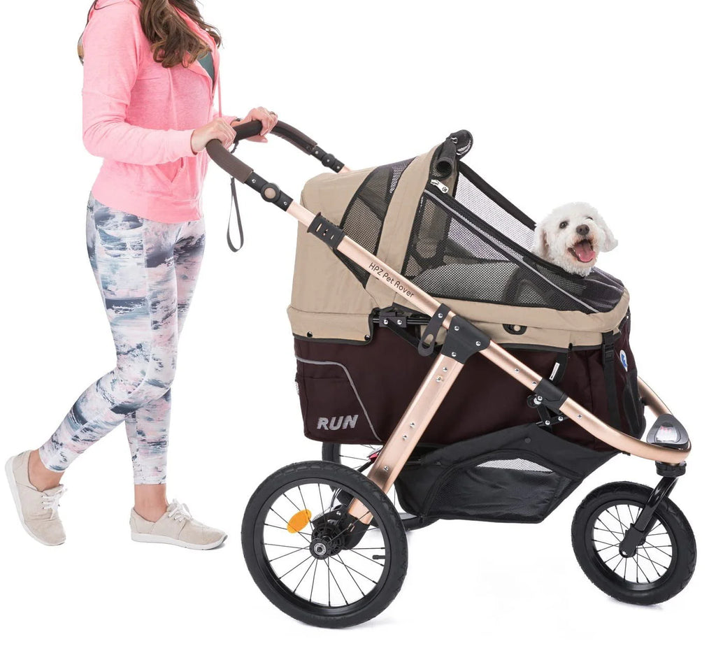 2026 Jogging Sports Stroller with Comfort Rubber Wheels/Zipper-Less Entry/1-Hand Quick Fold/Aluminum Frame for Small/Medium Dogs, Cats and Pets (Green Camo)