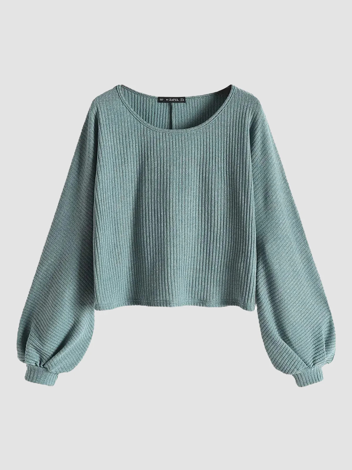 2026 Ribbed knit crew neck sweater