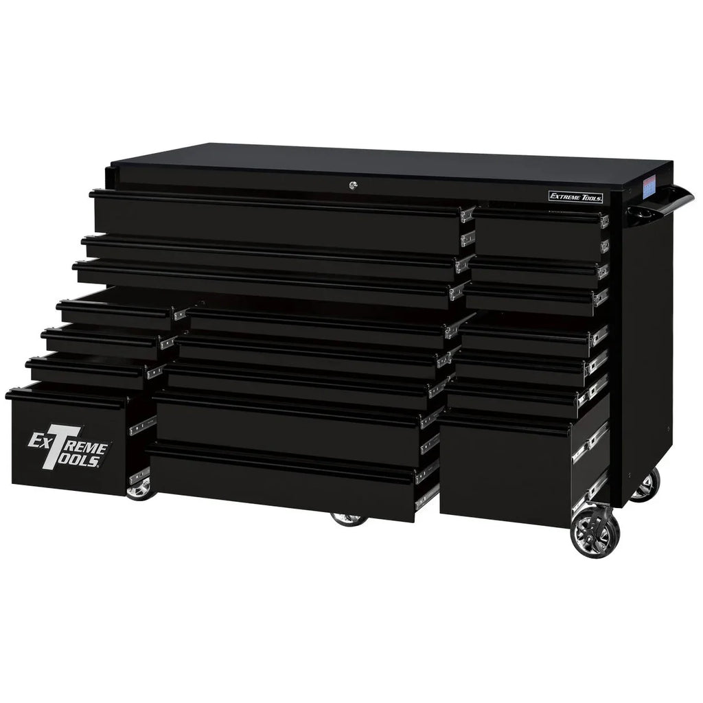 2026 Extreme Tools RX250 Series 72-inch x 30-inch Rolling Cart – 19 Drawers – 250 lb Drawer Slides