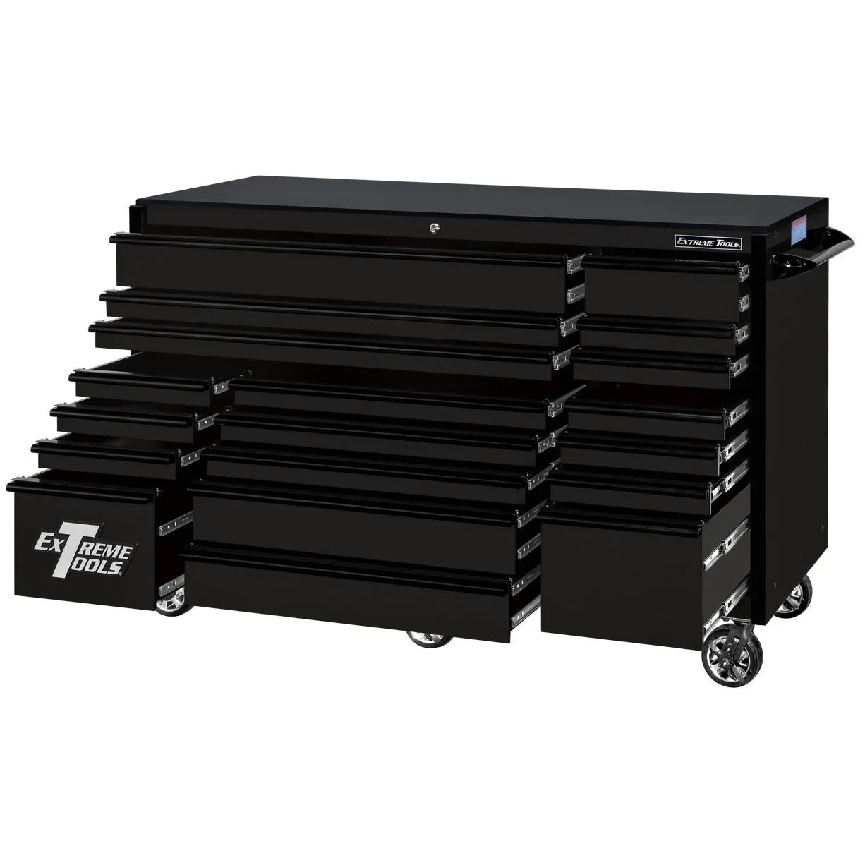 2026 Extreme Tools RX250 Series 72-inch x 30-inch Rolling Cart – 19 Drawers – 250 lb Drawer Slides