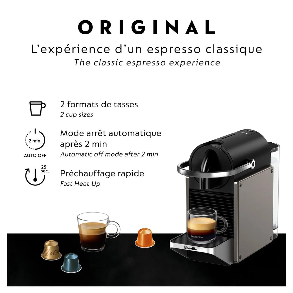 2026 Nespresso Pixie Espresso Machine by Breville, Titan - BEC440TTN