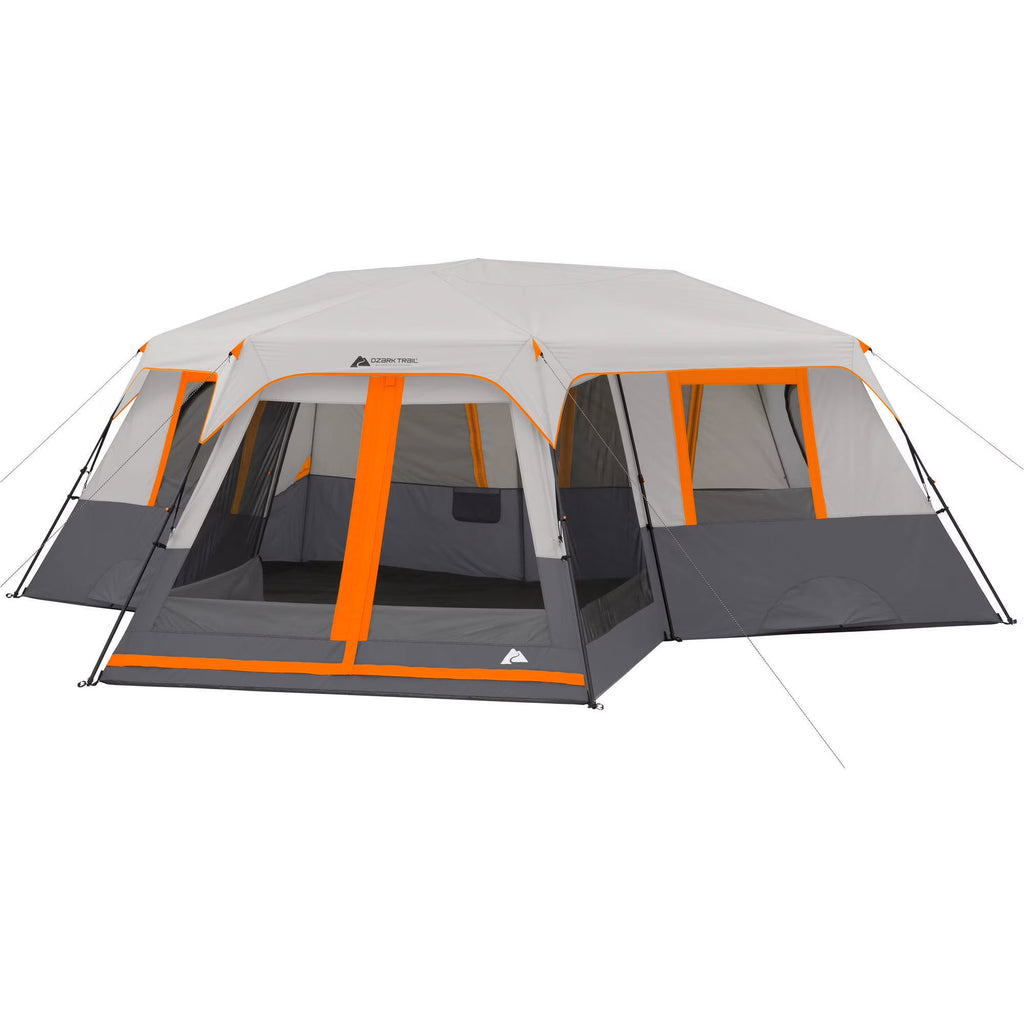 2026 Ozark Trail 20' x 18' 12-Person 3-Room Instant Cabin Tent with Screen Room, 56.5 lbs