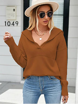 2026 Pullover Lapel Knit Soft Sweater