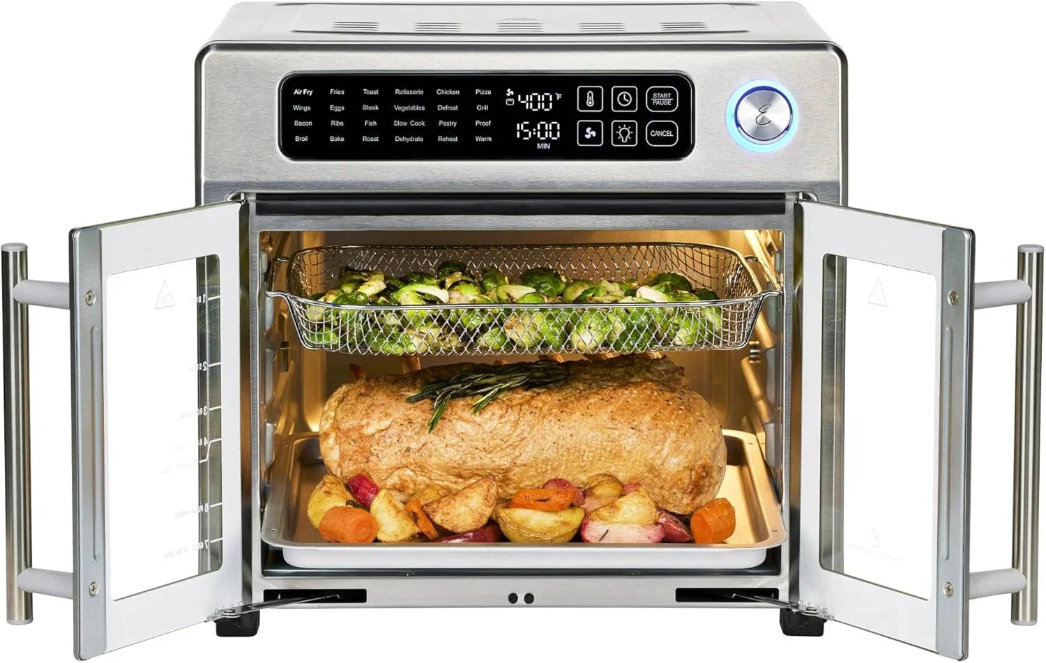 2026 Emeril Lagasse Extra Large French Door Air Fryer Toaster Oven Combo, 24 Cooking Functions