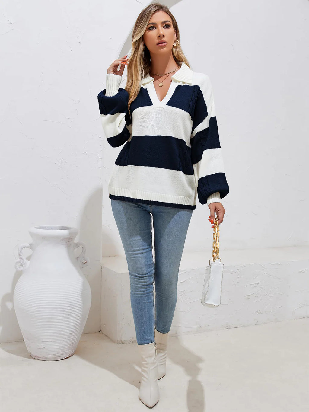 2026 Striped Long-Sleeve Jumper