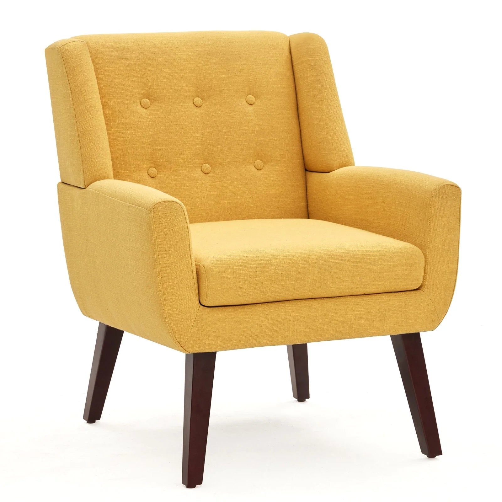 2026 HUIMO  Accent Chair, Button-Tufted Upholstered  Living Room Chairs,  Mid Century Modern Comfy Reading Chairs for Bedroom, Living Room, Beige