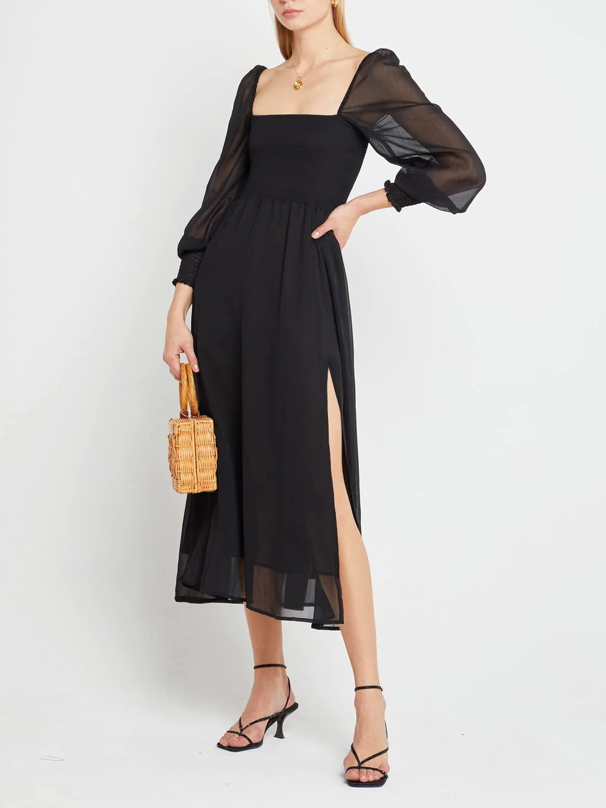 2026 Puffy High-Waisted Floral Dress