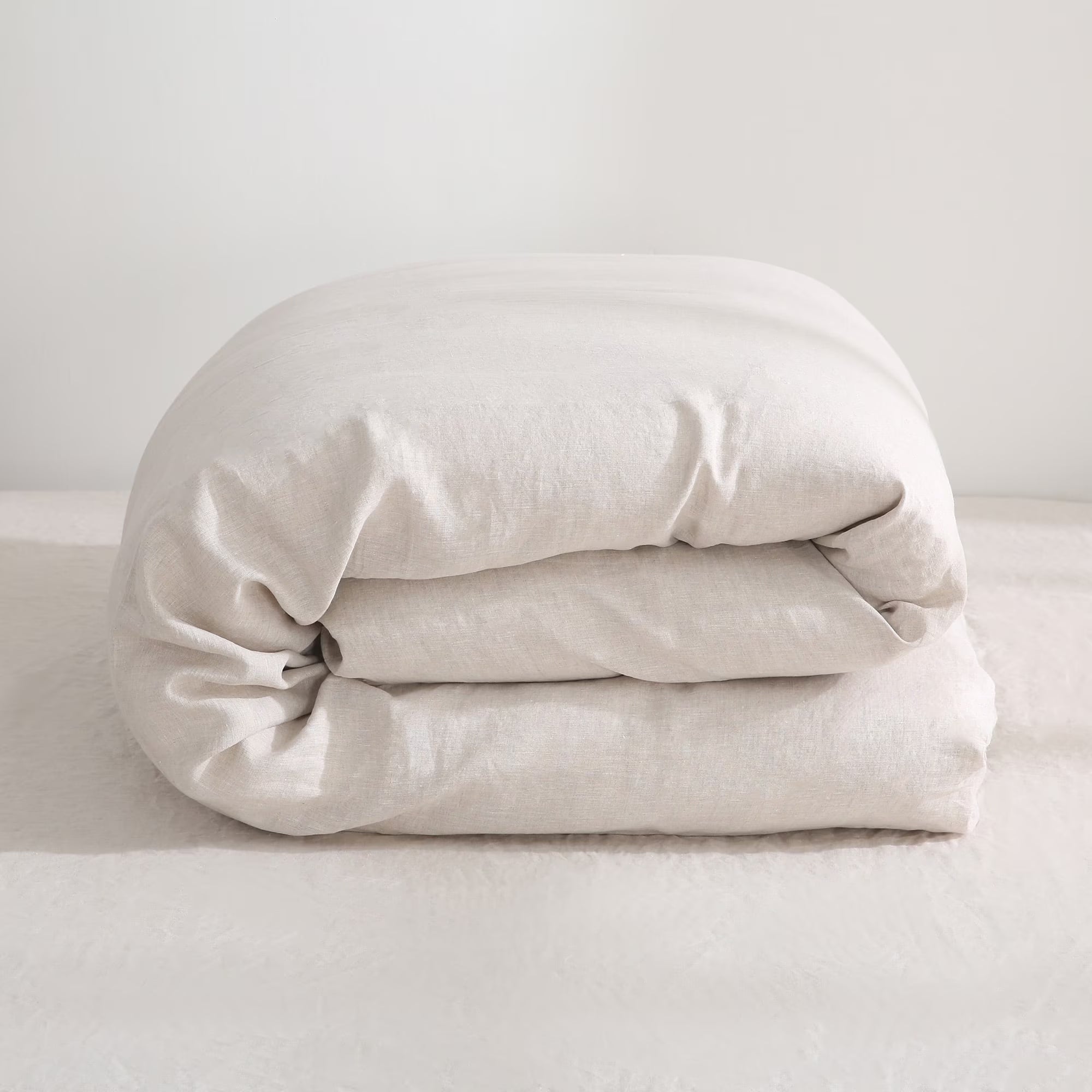 2026 100% Pure Linen Duvet Cover with Button Closure and Corner Ties Soft & Breathable - Natural Full/Queen