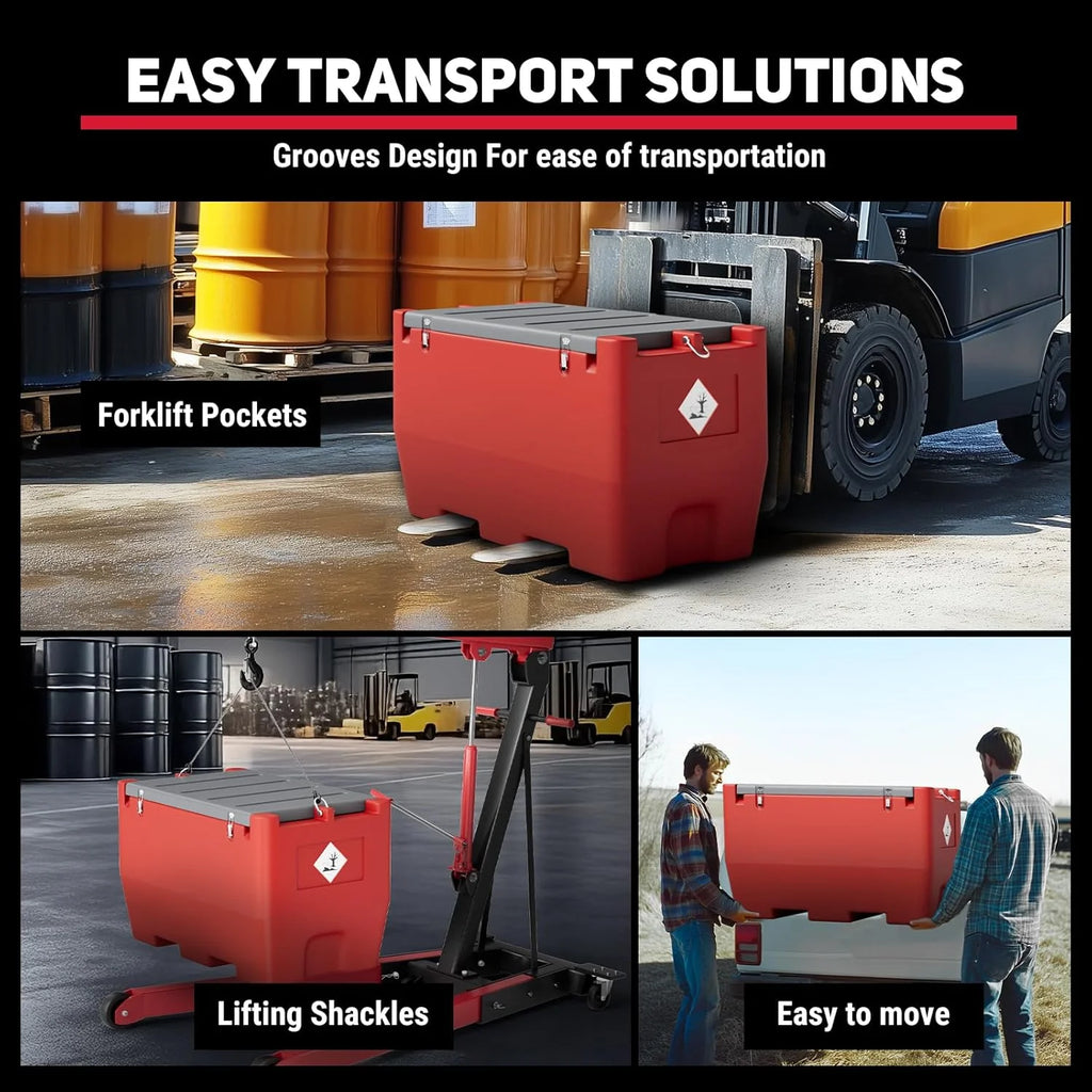 2026 Fuel Transfer Tank, 50 Gallon for Gasoline & Diesel, Gas Tank with 10.6 GPM Fast Flow Rate 12V DC Transfer Pump,13.1 ft Power Cord Portable Gas Tank, Red