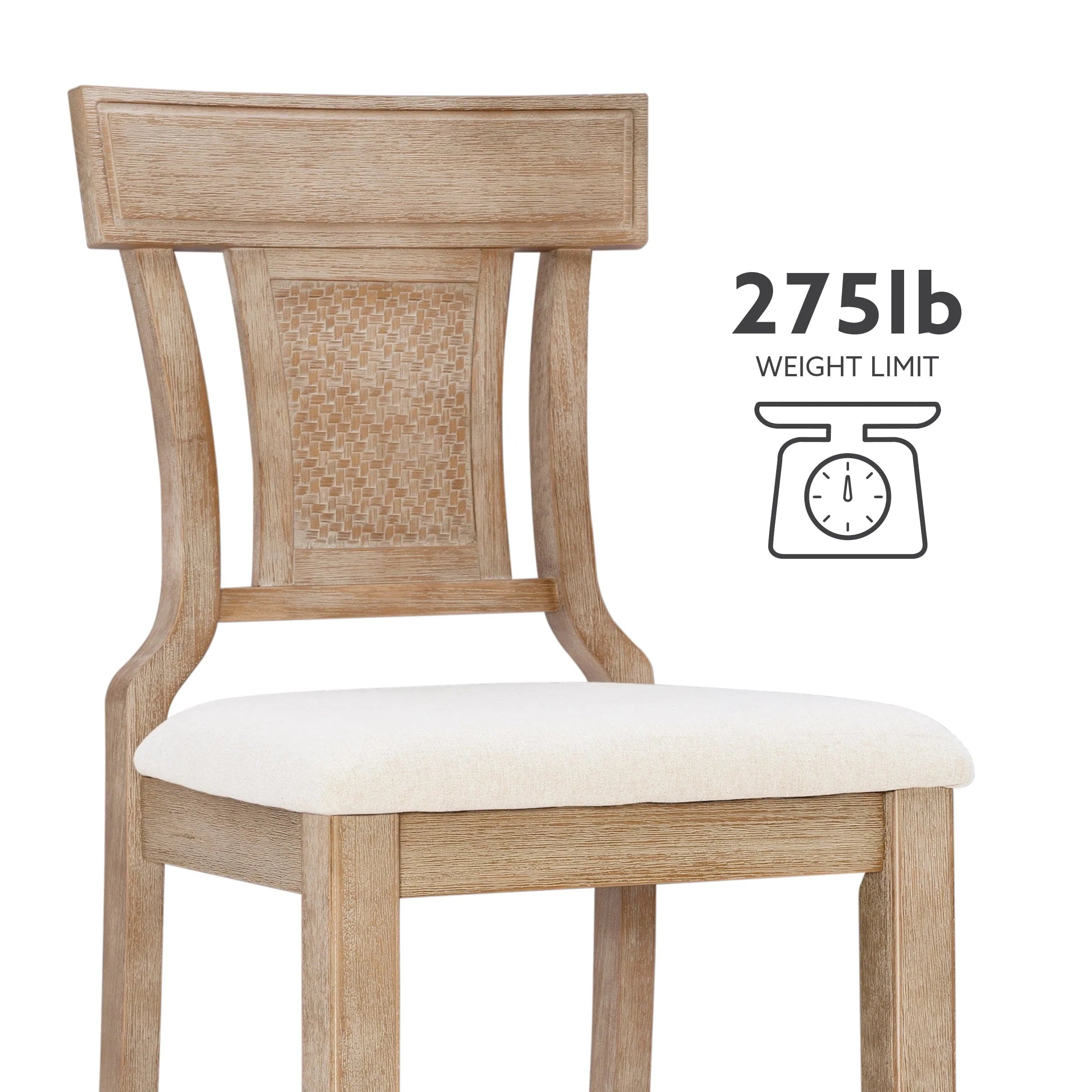 2026 Linon Rylan 30" Bar Stool, Rustic Brown Finish with Beige Fabric