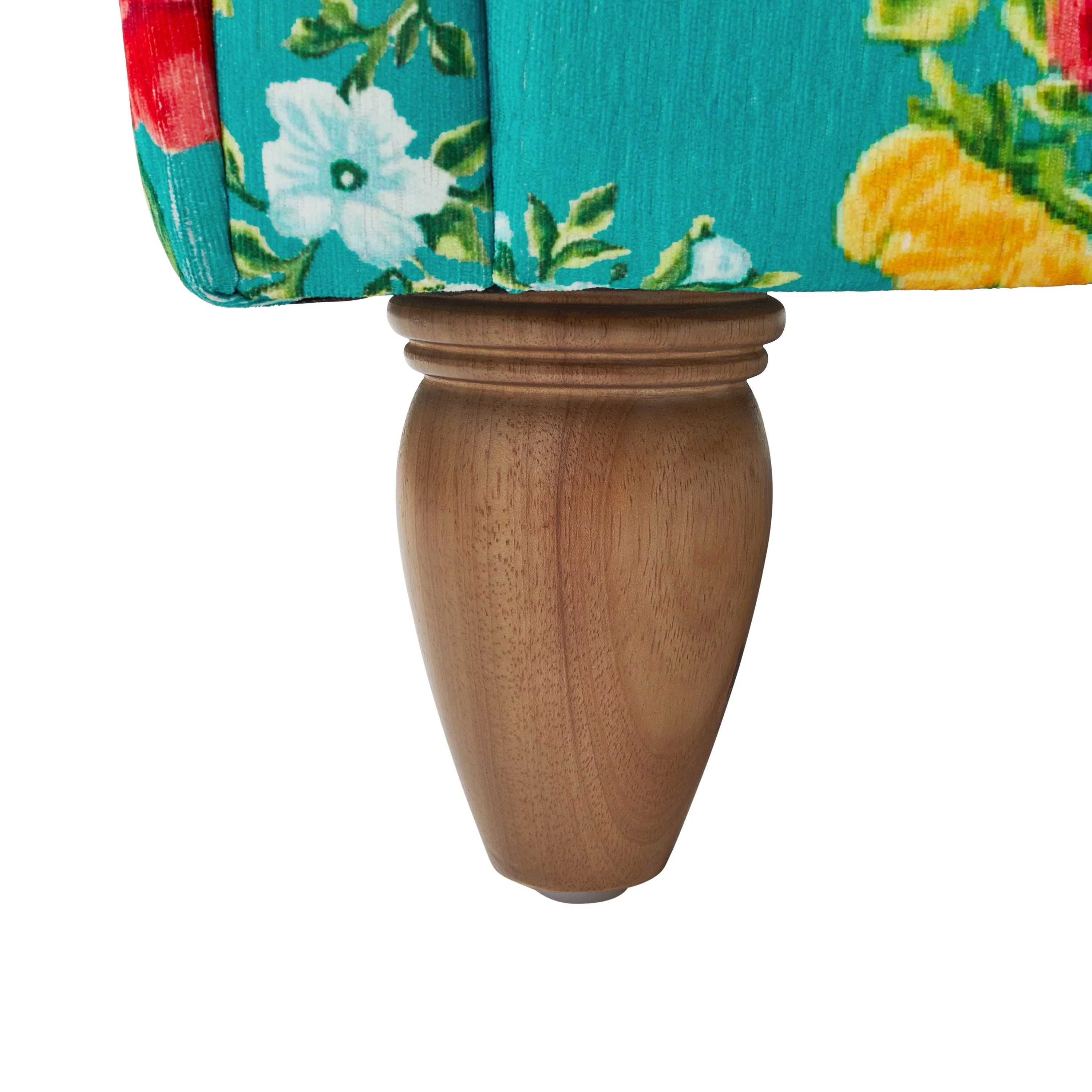 2026 The Pioneer Woman Vintage Floral Low Back Fabric Accent Chair, Teal