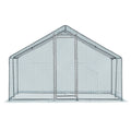 10 x 10 ft Large Metal Chicken Coop, Walk-in Poultry Cage Chicken Hen Run House with Waterproof Cover, Rabbits Cats Dogs Farm Pen for Outdoor Backyard Farm Garden