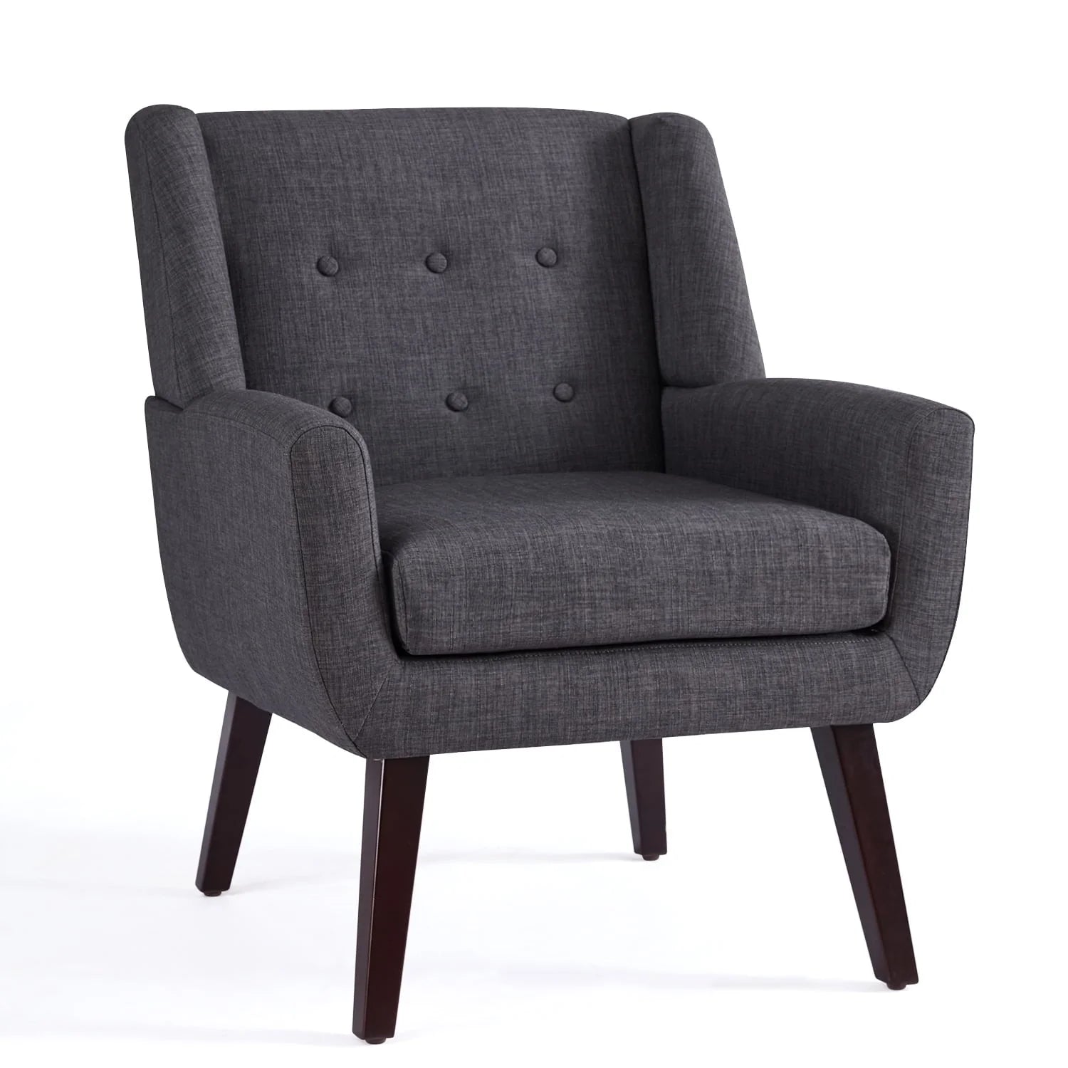 2026 HUIMO  Accent Chair, Button-Tufted Upholstered  Living Room Chairs,  Mid Century Modern Comfy Reading Chairs for Bedroom, Living Room, Beige