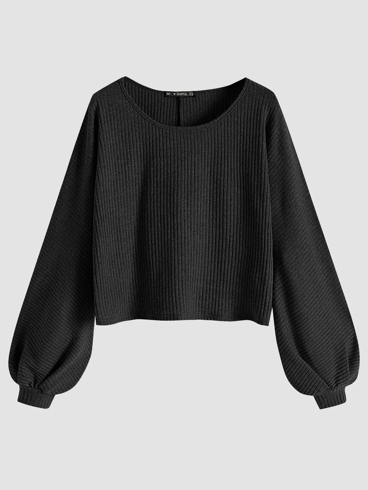 2026 Ribbed knit crew neck sweater