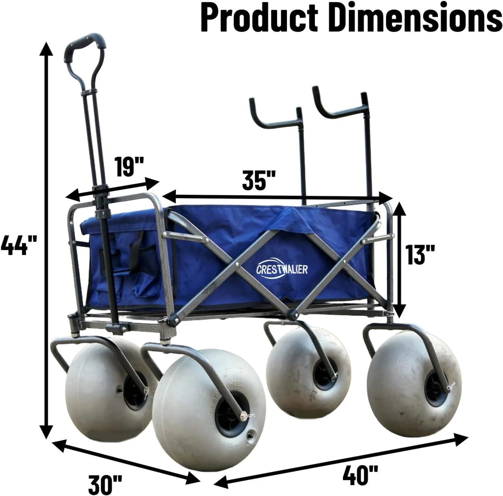 2026 Beach cart with 13-inch balloon wheels, chair brackets and pump included