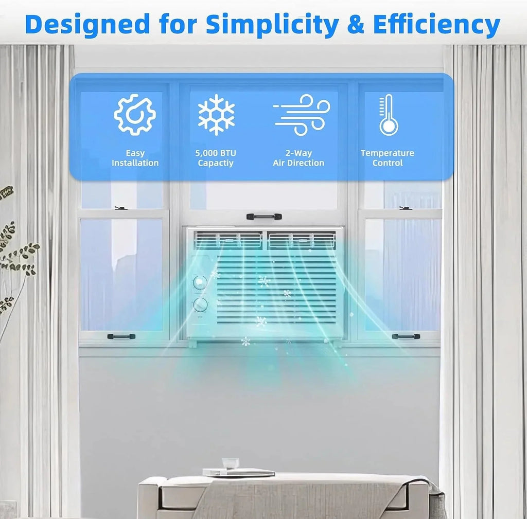 2026 Antarctic Star 12,000 BTU U-shaped window air conditioner, cools rooms up to 550 square feet with 6 modes, 24-hour timer, ultra-quiet window air conditioner