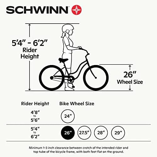 Schwinn Meridian Deluxe Adult Tricycle Bike, Three Wheel Cruiser, 26-inch Wheels, Low Step-Through Aluminum Frame, Adjustable Handlebars, Large