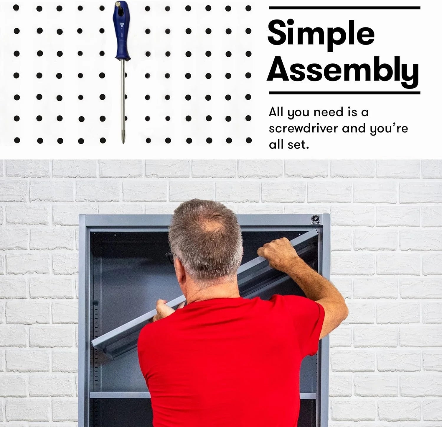2026 Heavy Duty Metal Garage Locker - 71 "tall large steel multipurpose locker with adjustable shelves and door locks - black and silver