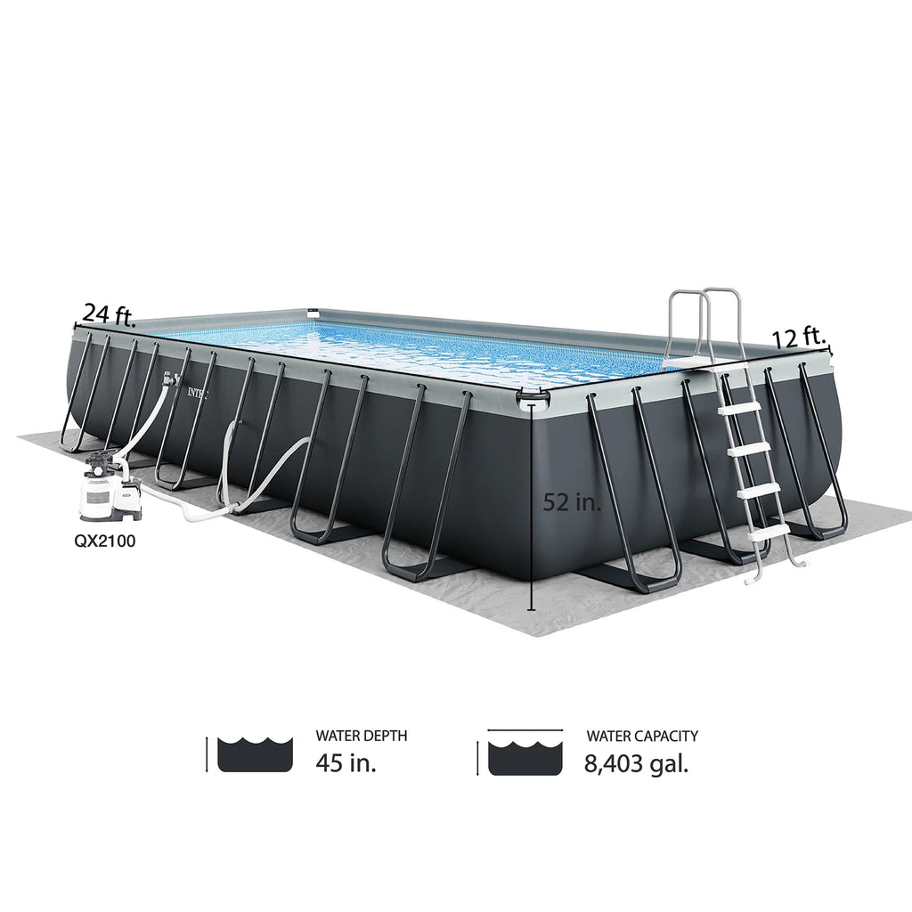 2026 INTEX 24ft x 12ft x 52in Ultra XTR Above Ground Pool, Floats (2 Pack), & Inflatable Cooler