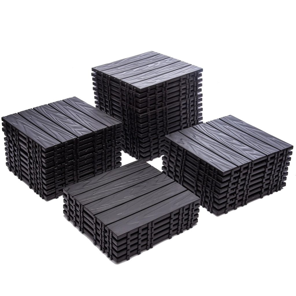 2026 76-Pack Plastic Interlocking Deck Tiles - 68.80 Sq.Ft Outdoor Plastic Flooring Super Durable & Waterproof All-Weather Indoor/Outdoor