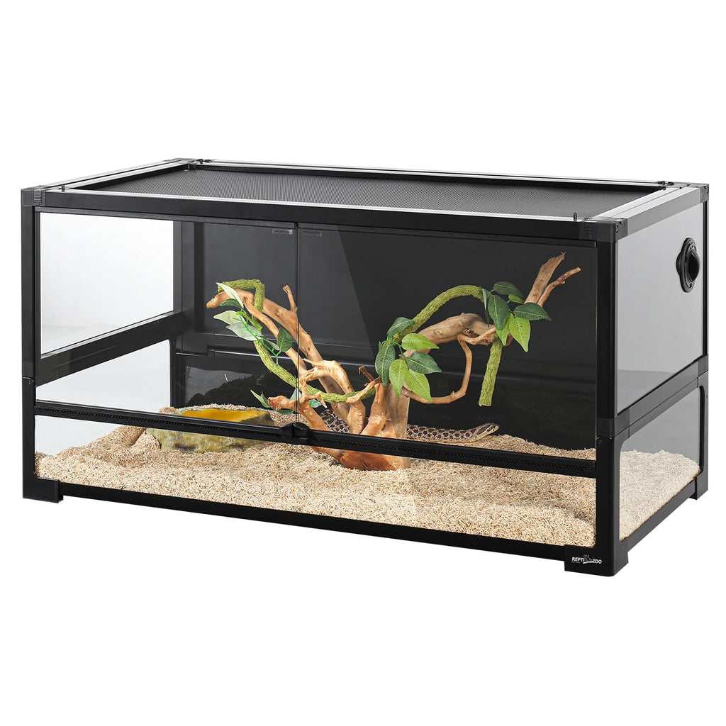 2026 REPTI ZOO 40 Gallon Tempered Glass Reptile Large Terrarium Tank Reptile Terrarium 36"x18"x18", Easy Folding