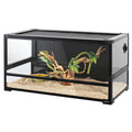 2026 REPTI ZOO 40 Gallon Tempered Glass Reptile Large Terrarium Tank Reptile Terrarium 36"x18"x18", Easy Folding