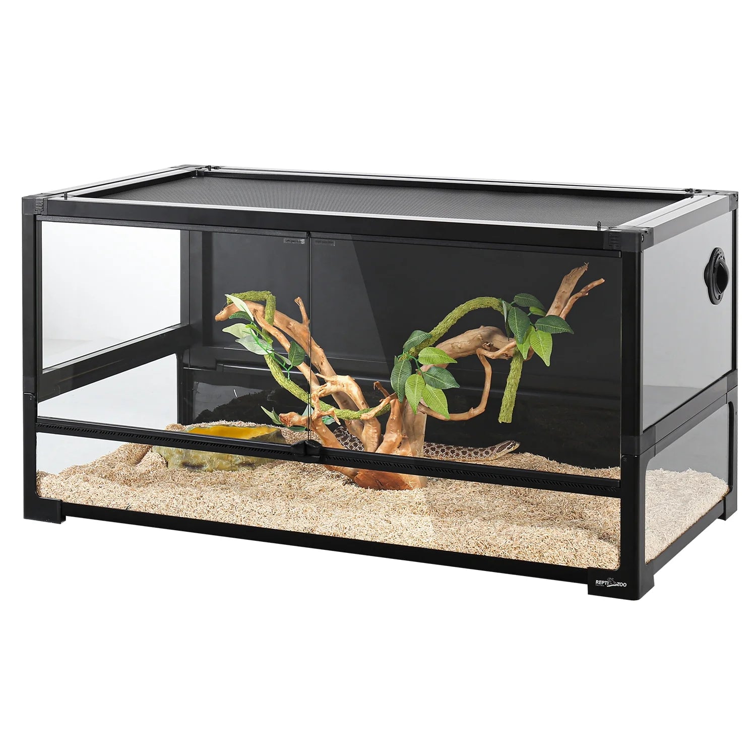 2026 REPTI ZOO 40 Gallon Tempered Glass Reptile Large Terrarium Tank Reptile Terrarium 36"x18"x18", Easy Folding