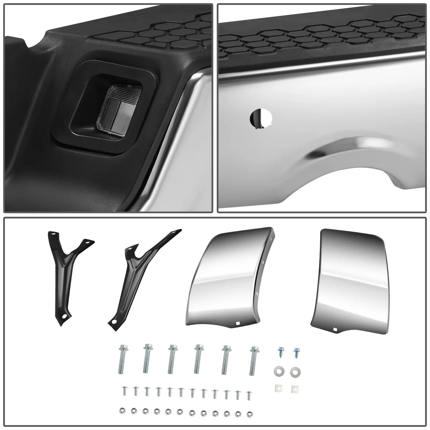 Modular Style Rear Step Bumper w/Dual Exhaust+Sensor Holes  09-19 Dodge Ram 1500 2500 3500