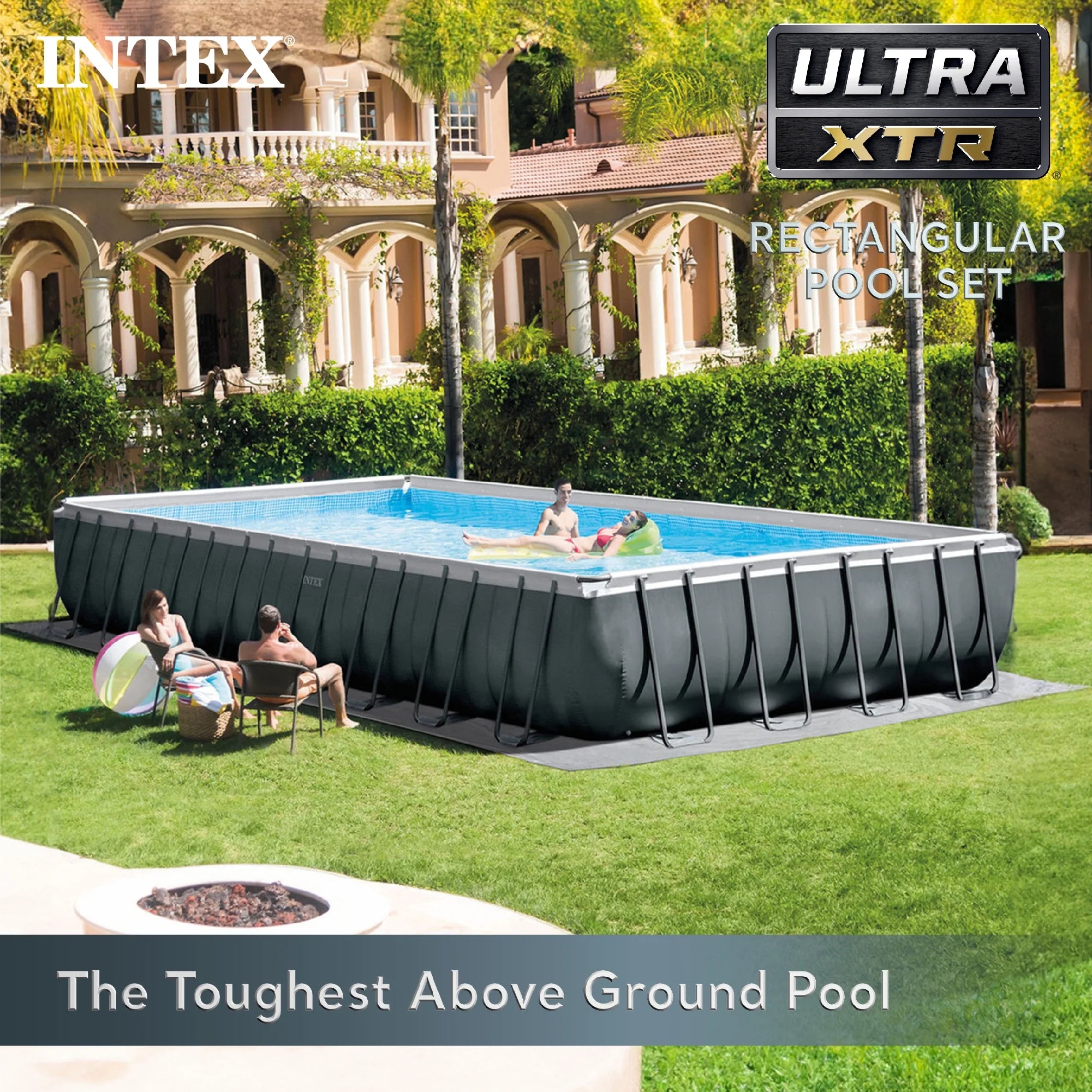 2026 INTEX 24ft x 12ft x 52in Ultra XTR Above Ground Pool, Floats (2 Pack), & Inflatable Cooler