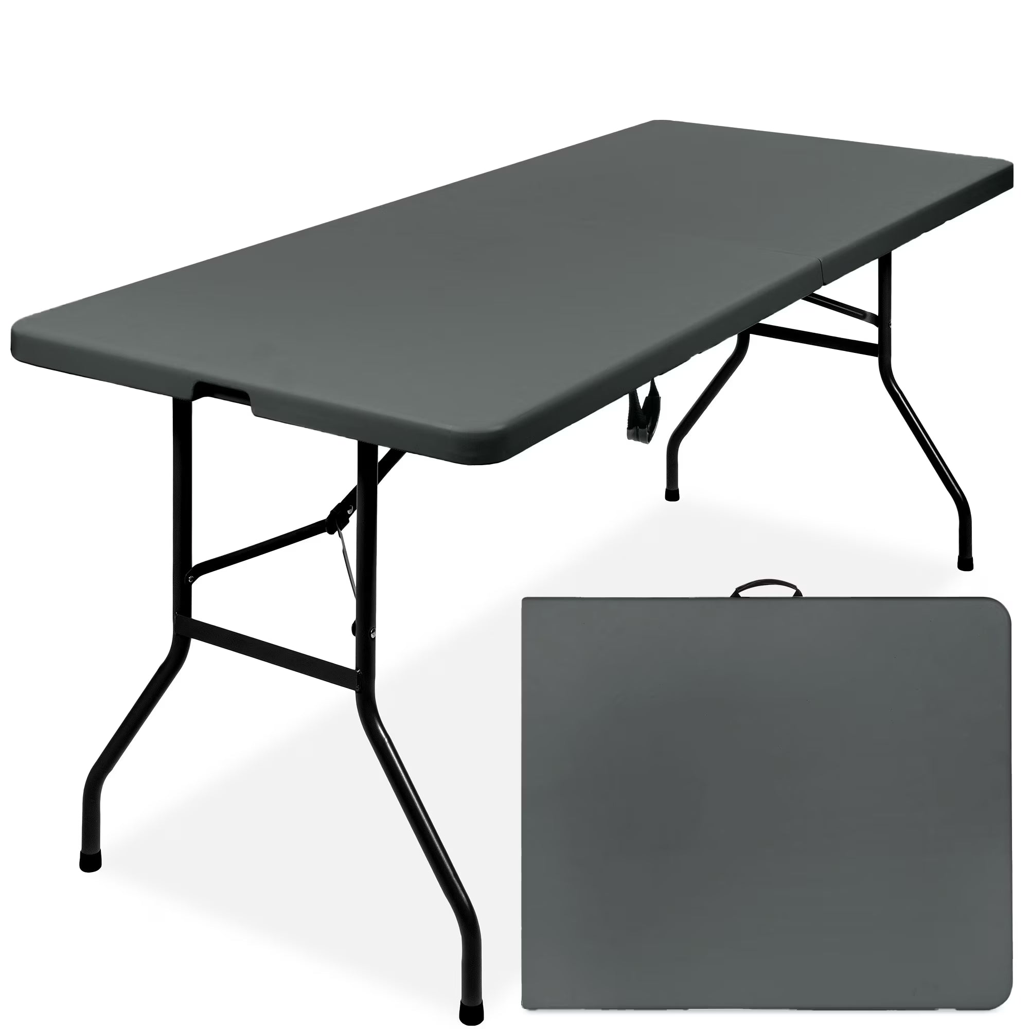 2026 Best Choice Products 6ft Plastic Folding Table, Indoor Outdoor Heavy Duty Portable w/ Handle, Lock - White