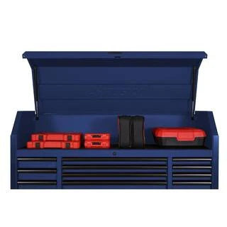 2026 2025 56 inch W x 22 inch D Heavy-duty combination tool trolley with 23 drawers and tool cabinet in matte blue
