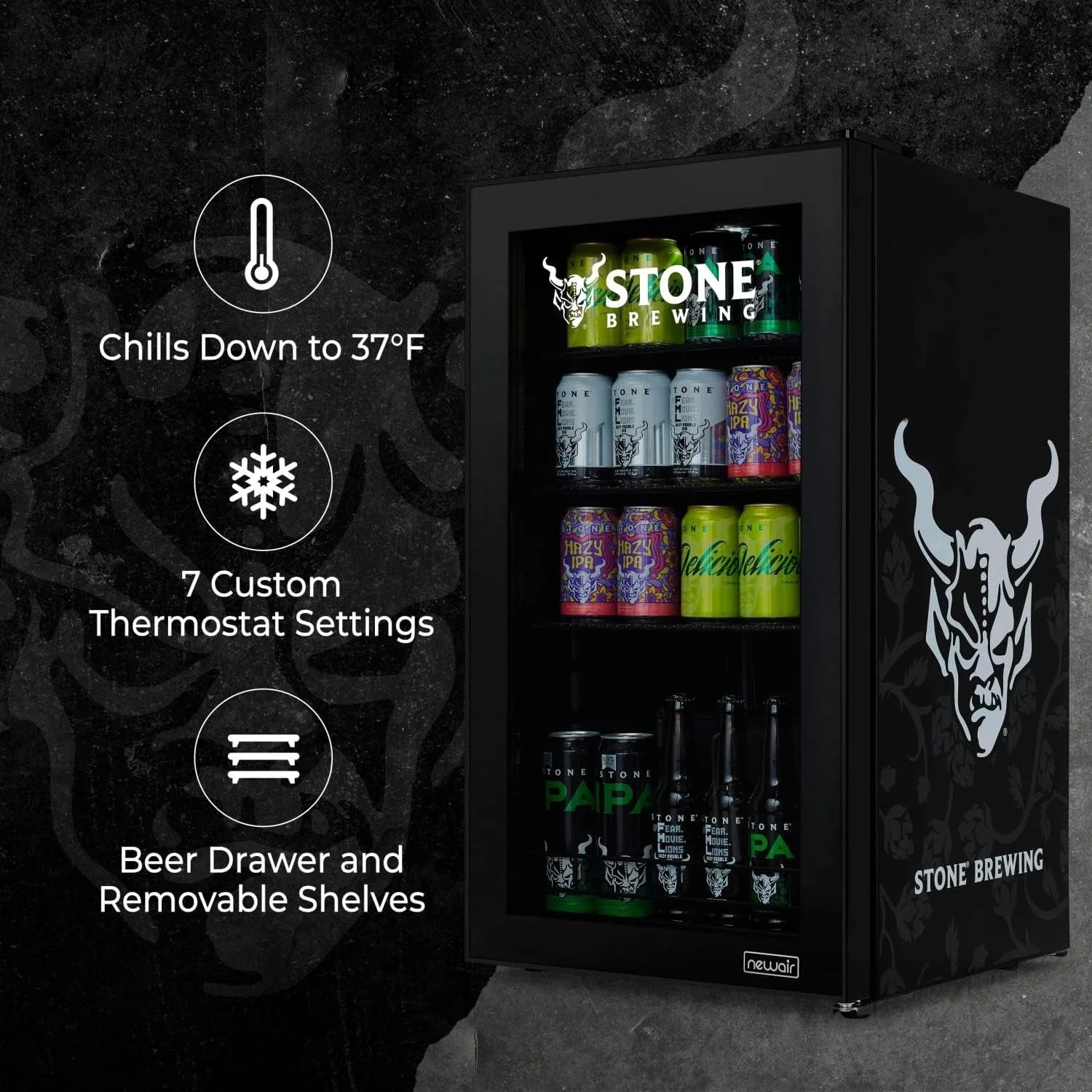 2026 Beverage Refrigerator Cooler | 126 Cans Free Standing with Right Hinge Glass Door | Mini Fridge Beverage Organizer Perfect For Beer, Wine, Soda, And Cooler Drinks