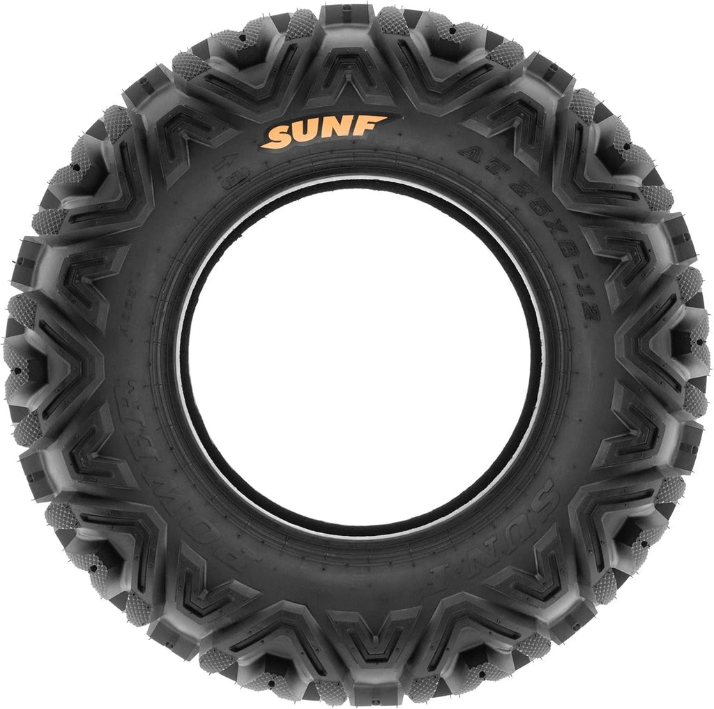 2026 Set of 4 ATV/UTV off-road tires, 25x8-12 front and 25x10-12 rear, 6 PR, tubeless A033