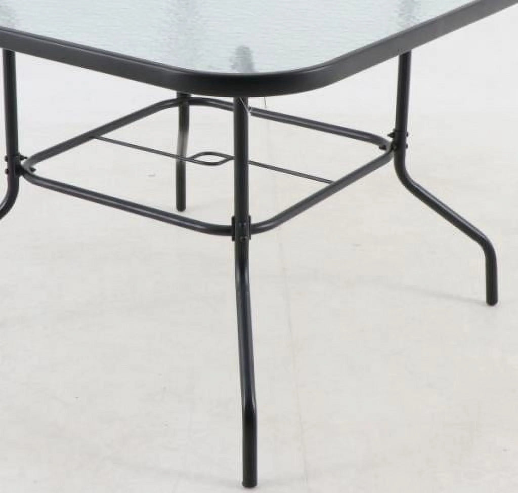 2026 Mainstays Albany Lane Steel 6-Piece Outdoor Patio Dining Set with Umbrella, Red