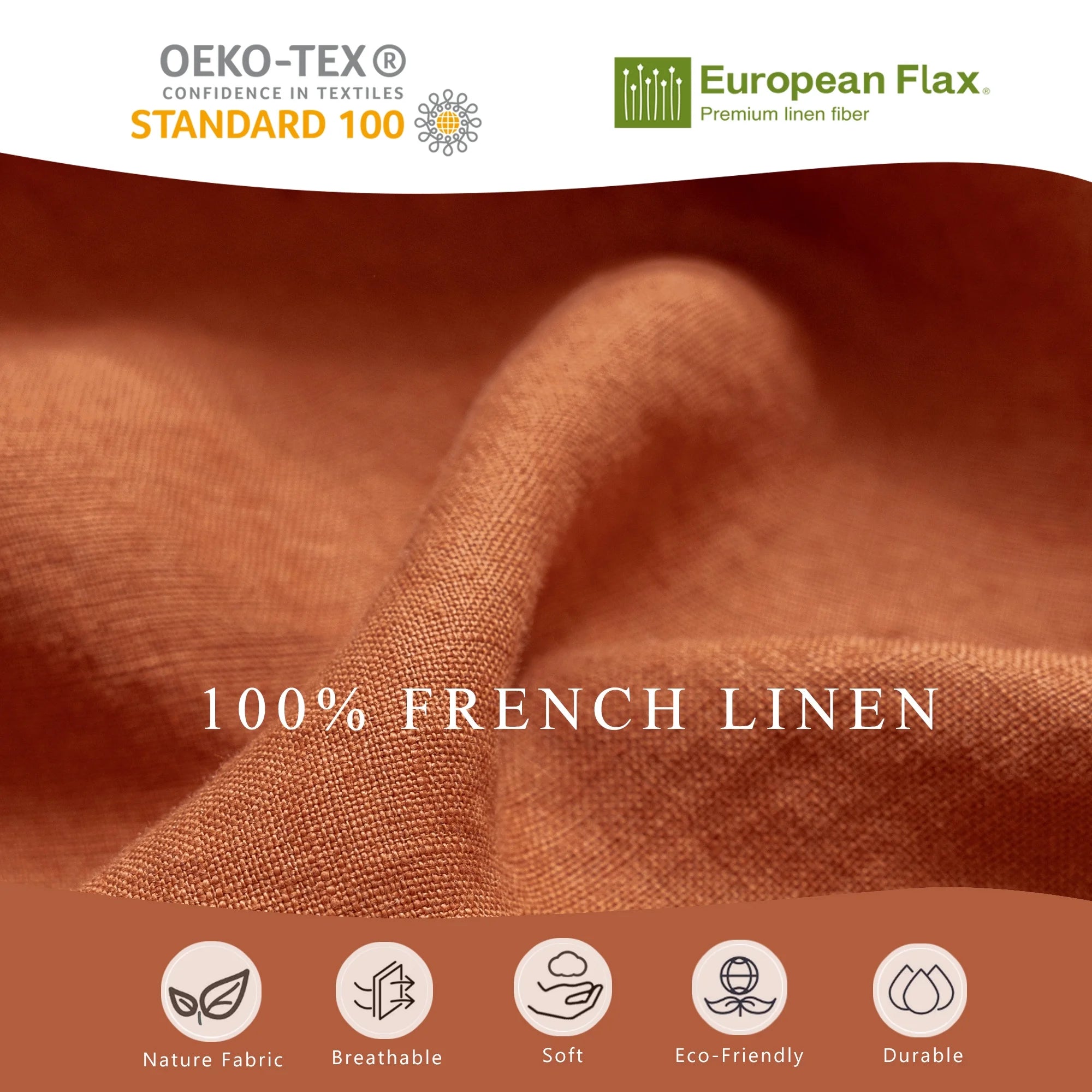 2026 100% Pure Linen Duvet Cover with Button Closure and Corner Ties Soft & Breathable - Natural Full/Queen